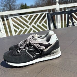 New Balance Black & Gray Classic 574 Sneakers